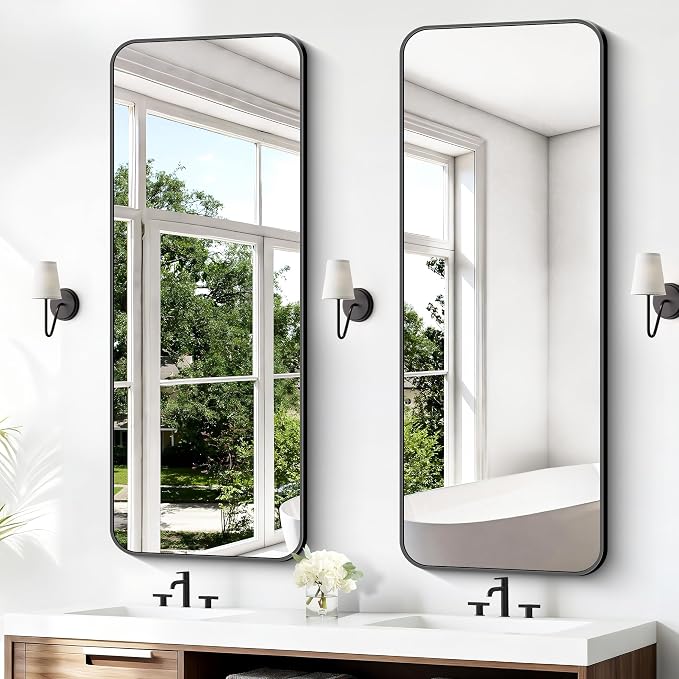 BONEWEI 24x60 inch Bathroom Mirror, Wall Mounted Bathroom Frame Vanity Mirror - Image 4