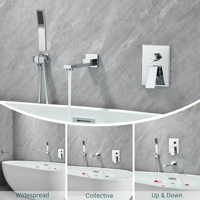 DASAN Swiveling Wall Mount Tub Filler Faucet Set - Image 5