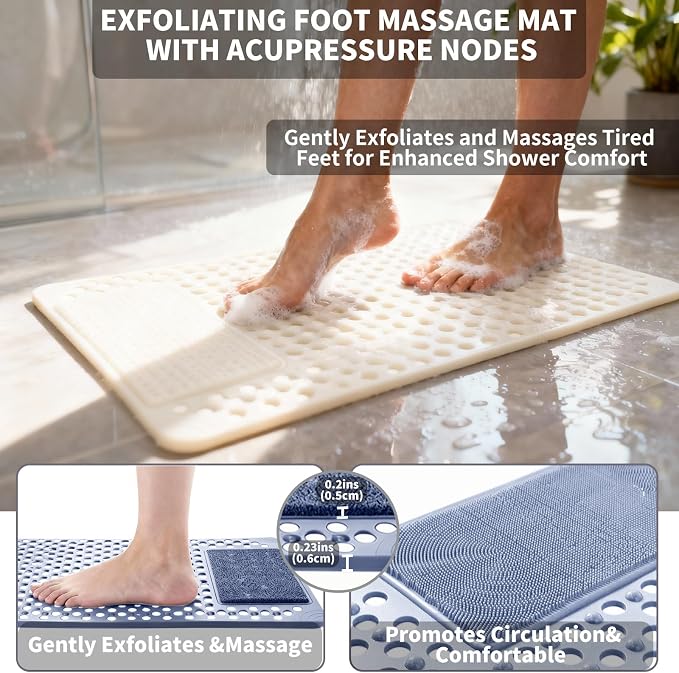 Bath Tub Shower Mat with Soft Shower Foot Scrubber Mat - Image 6