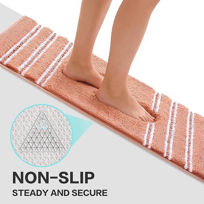 Kmson Bathroom Rugs Mat, Non-Slip Fluffy Thick Water Absorbent Microfiber Mat - Image 4