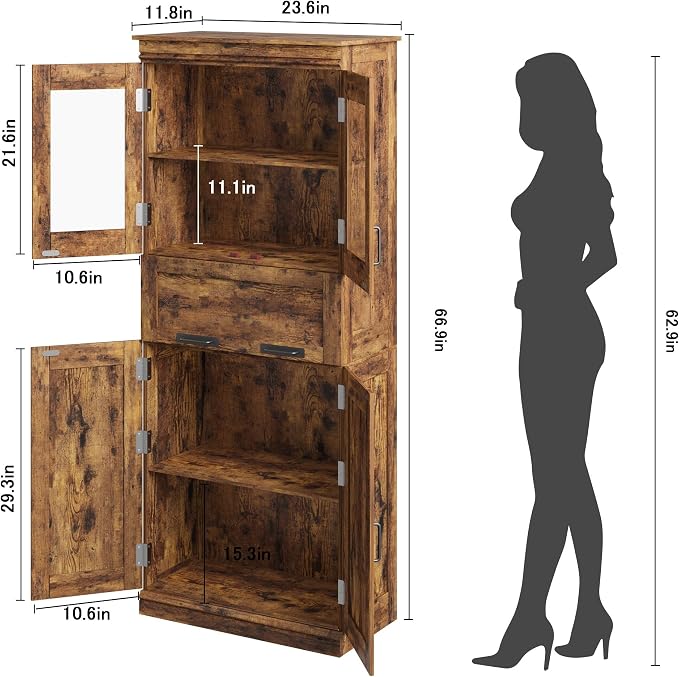 GAOMON 67" Tall Bathroom Cabinet - Image 2