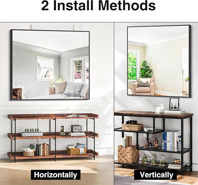 BONEWEI Bathroom Mirror, 36x40 inch Wall Mirror - Image 5