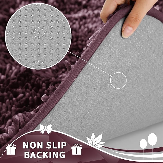 Yimobra Toilet Rugs U Shaped Washable, Extra Thick Soft Absorbent Chenille - Image 5
