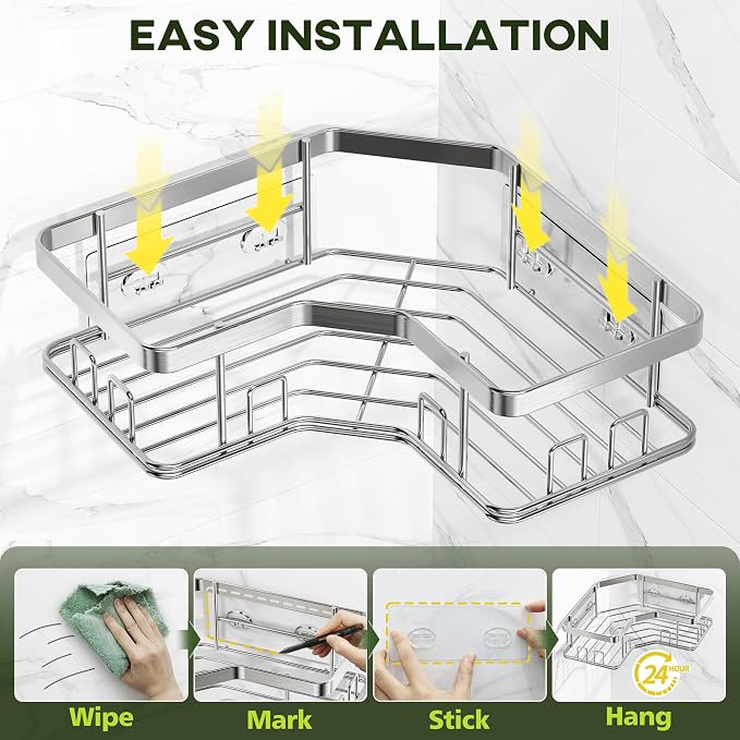 MAXIFFE 3 Pack X-Large Corner Shower Caddy - Image 4