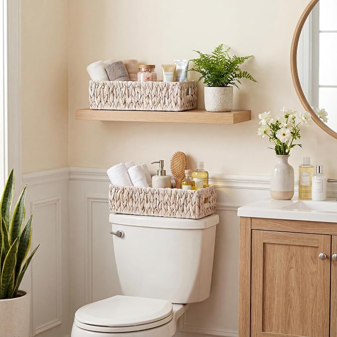 StorageWorks Wicker Toilet Paper Basket - Image 2
