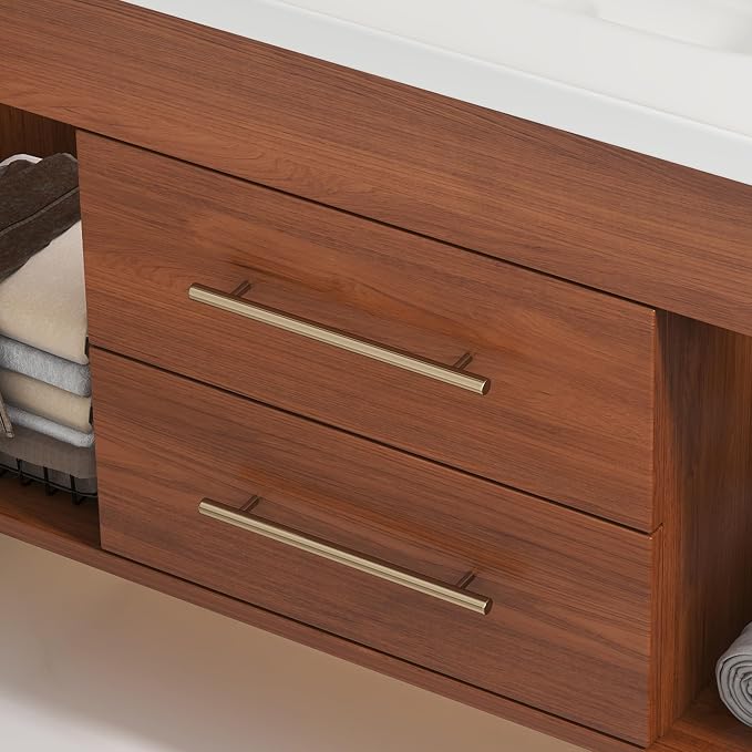 35.4" Bathroom Vanity with Sink Combo Set, Solid Wood Frame Bathroom Storage - Image 6
