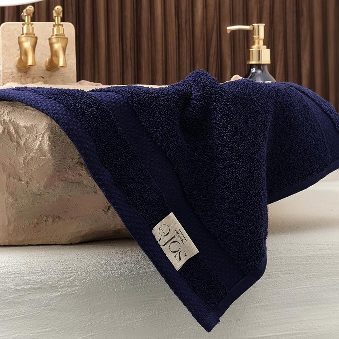 SOFE H&L | Olea Luxury Turkish Cotton Hand Towels Set of 4 Navy | Premium - Image 3