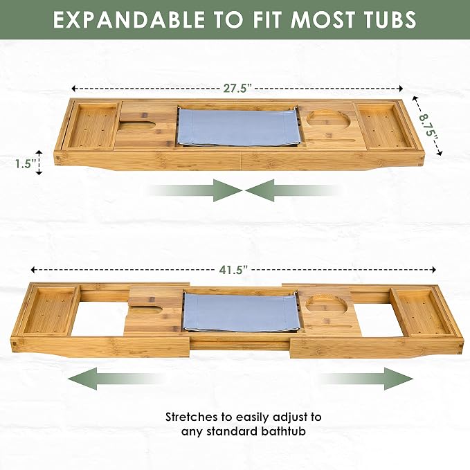 from Son, Premium Bamboo Bathtub Caddy Tray Gift Set - Image 6