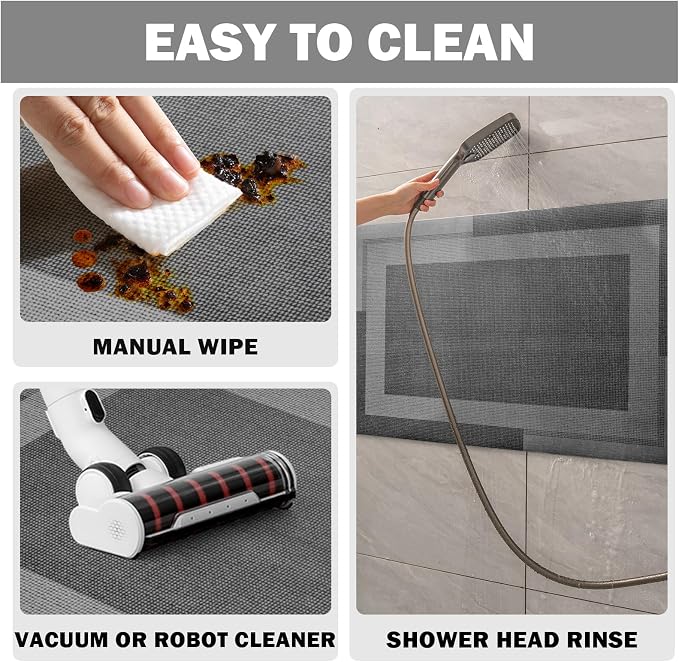 Non Slip Long Bath Mat Bathroom Runner, Rubber Backing Ultra Thin Bathroom Rugs - Image 7