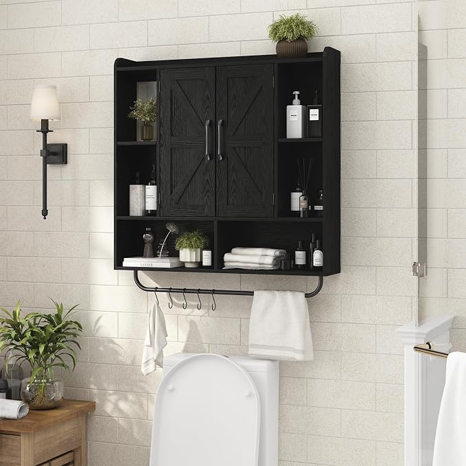 RUSTOWN Rustic Wood Wall Bathroom Cabinet, Farmhouse Medicine Cabinet Wall - Image 4