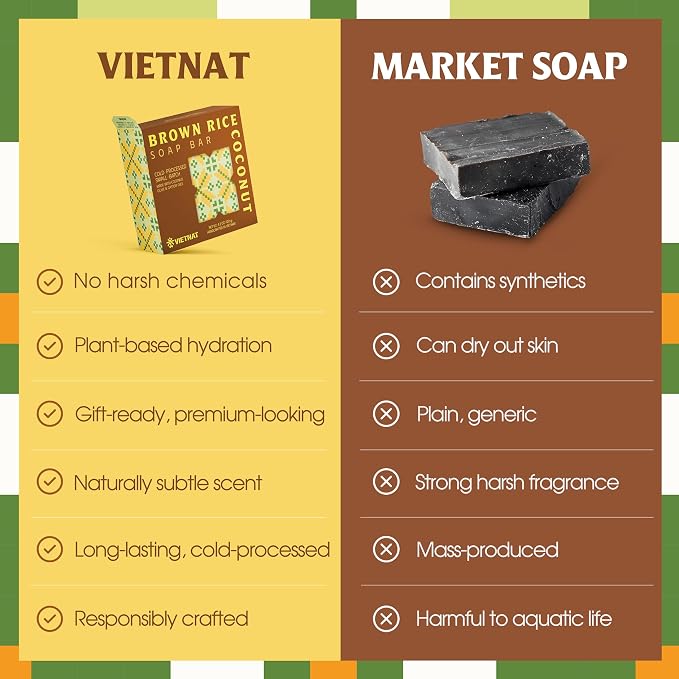 Brown Rice & Coconut Soap Bar – 2-in-1 Exfoliating & Nourishing, Cold Process - Image 6
