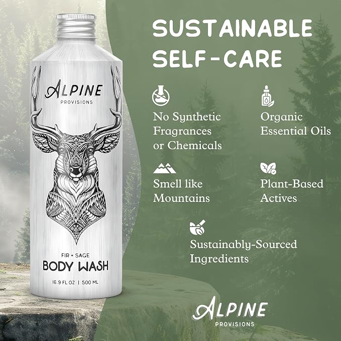 Alpine Provisions Natural Fir & Sage Moisturizing Body Wash – Refreshing - Image 2