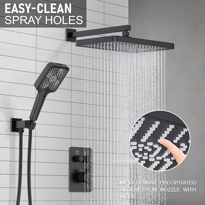 Thermostatic Shower System 13-Inch Rainfall Shower Head - Image 2