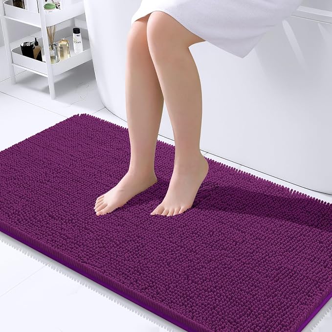 OLANLY Bathroom Rugs 44x24, Extra Soft Absorbent Chenille Bath Rugs, Rubber by OLANLY