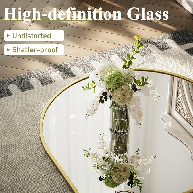 HARRITPURE 32"x42" Arched Bathroom Mirror - Image 3