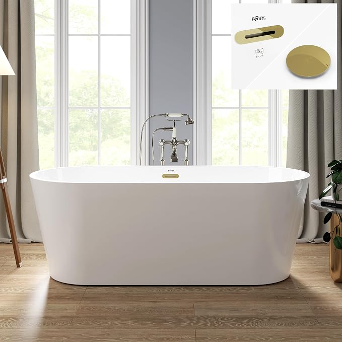 FerdY 67" Shangri-La Elite, Acrylic Freestanding Bathtub, Modern & Contemporary by FerdY