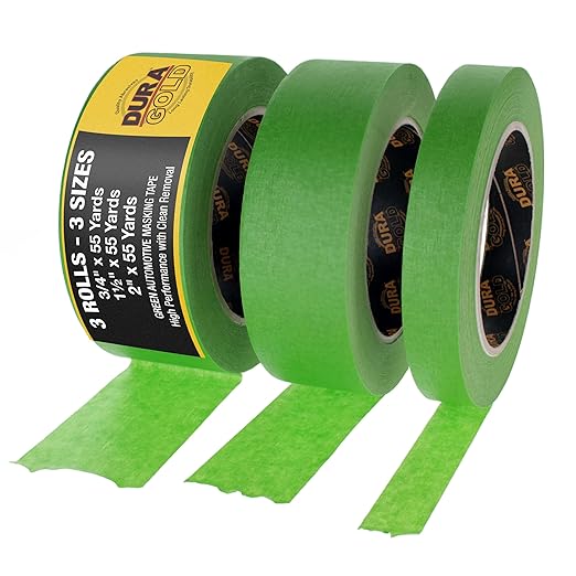 Dura-Gold Green Automotive Masking Tape 3/4, 2 Inch, 1 Roll Each by Dura-Gold