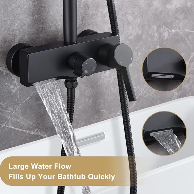 Matte Black Exposed Shower System - Image 7