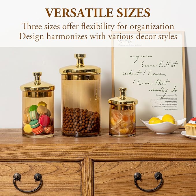 MyGift Glass Apothecary Jar Set - Image 5