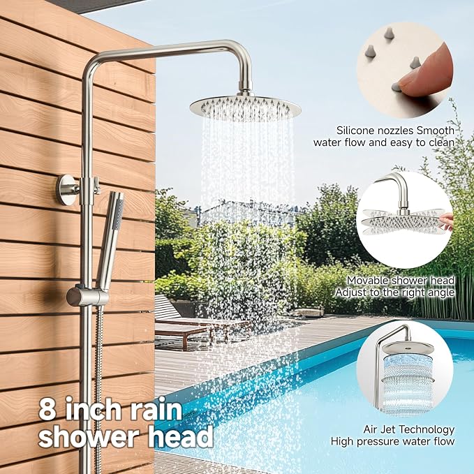 Rainsworth Outdoor Shower Kit Brushed Nickel - Image 5