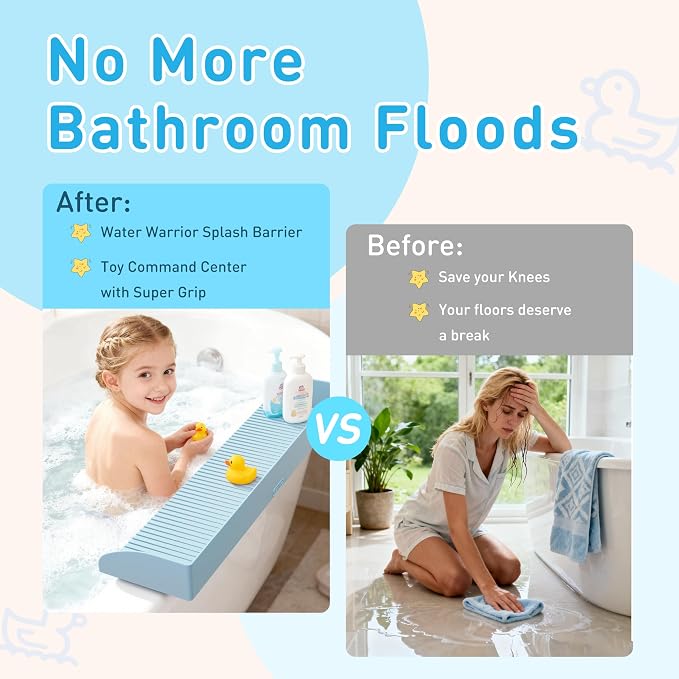 Roslim Splash Guard for Bathtub, Silicone Tub Water Splash Guard - Image 2