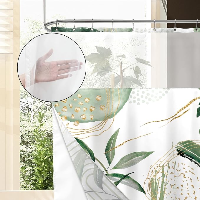 Sage Green Boho Shower Curtain 72Wx72H - Image 4