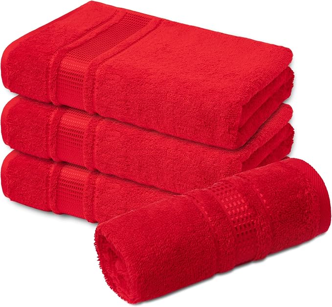 Melissa Linen, Soft Washcloths Set of 4 100% Turkish Cotton Small Hand Towels by MelissaLinen