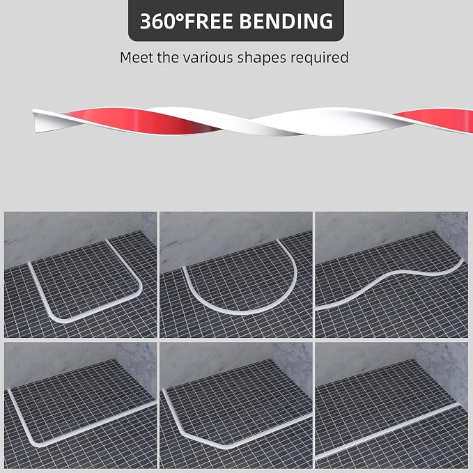67Inch Collapsible Shower Threshold Water Dam Barrier, Self Adhesive Silicone - Image 5