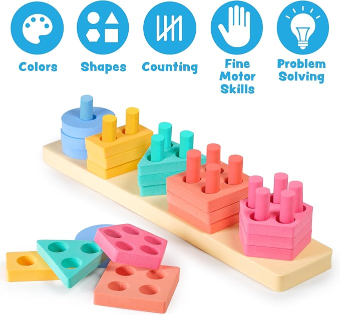 Tub Works® Splash, Stack & Sort™ Shape Sorter & Stacking Toddler Bath Toy | 20 - Image 7