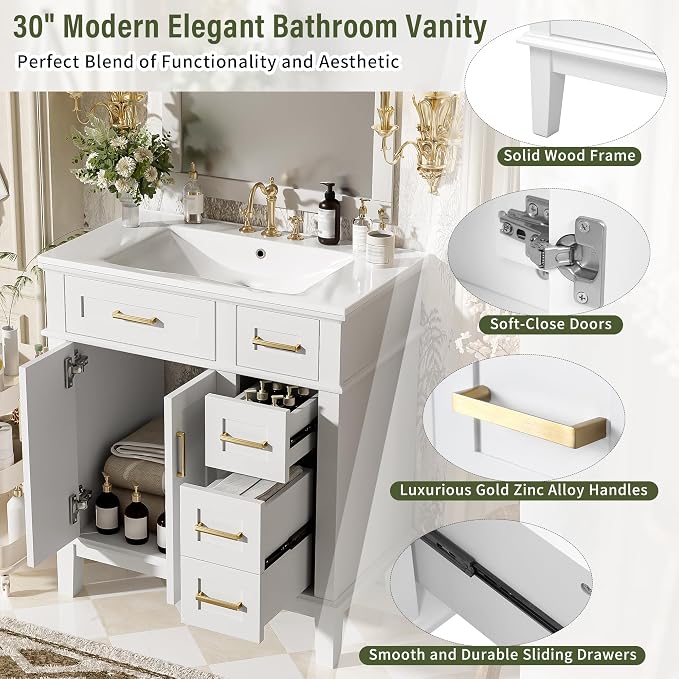 Harper & Bright Designs 30" Bathroom Vanity - Image 7