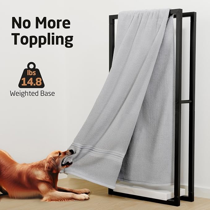 KES 42" H Bathroom Free Standing Towel Rack, Freestanding Floor Towel Rack - Image 5