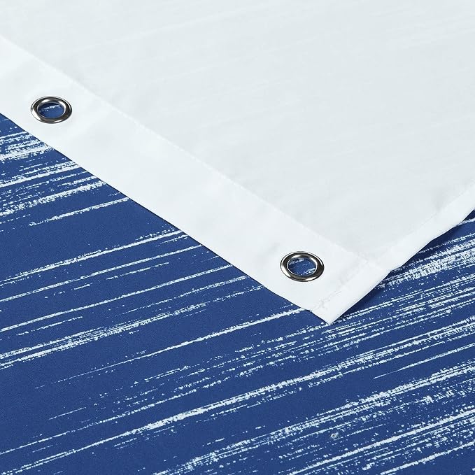 Extra Long Fabric Shower Curtain, Royal Blue Microfiber Cloth Shower Curtains - Image 4