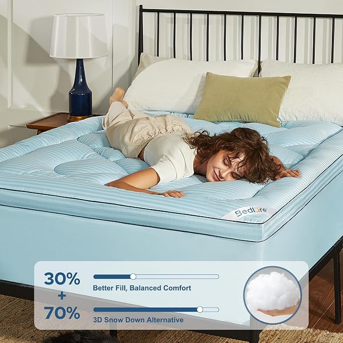 BEDLORE King Mattress Topper, Thick Pillow Top Pad - Image 2