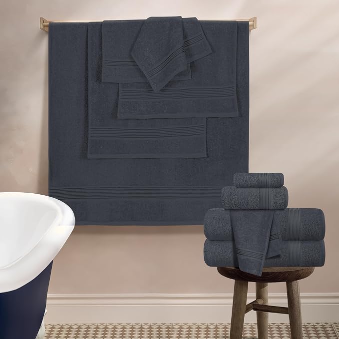 Belizzi Home 100% Cotton Towel Set, Contains 6 Soft Bath Towel, 6 Hand Towel - Image 4