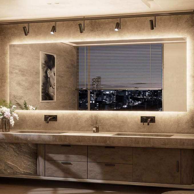 TETOTE 96 x 36 Inch LED Backlit Bathroom Mirror by TETOTE