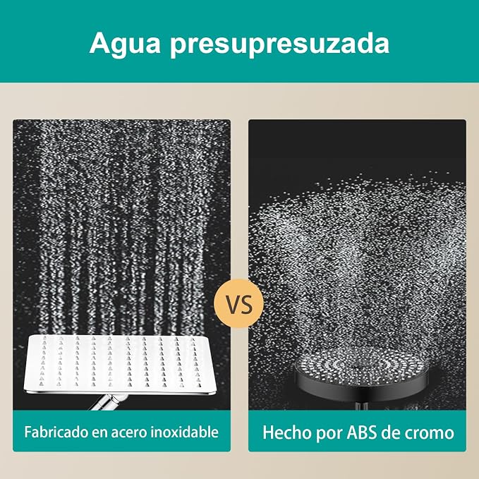 Square Rain Shower Head, High Flow Stainless Steel, Work - Image 6