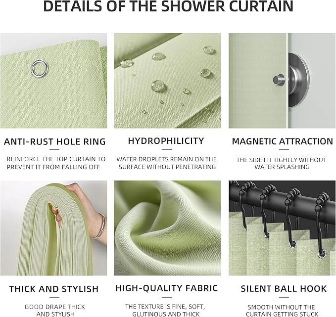 Bathroom Magnetic Folding Shower Curtain, Accordion-Style Shower Curtain - Image 7
