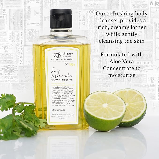 C.O. Bigelow Lime Coriander Body Wash, Village Perfumer Moisturizing Body Wash - Image 4