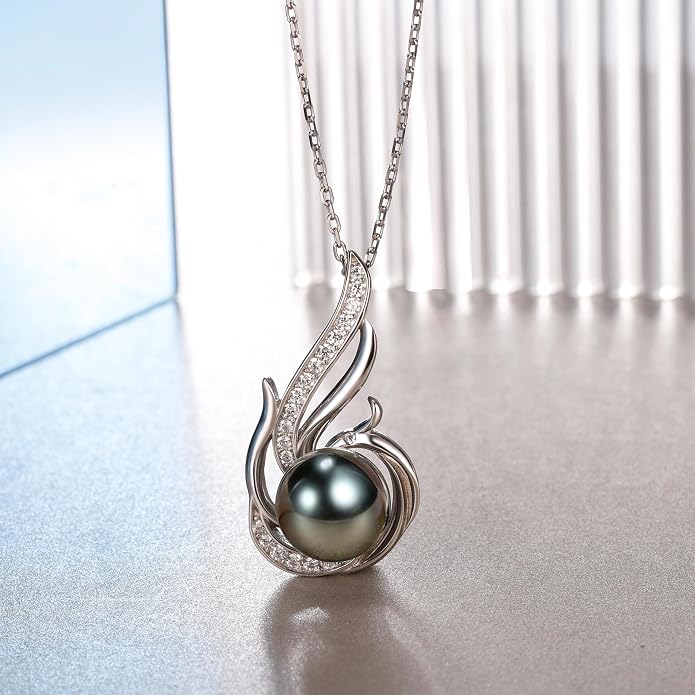 Tahitian Black Pearl Necklaces for Women 10-11mm - Image 2