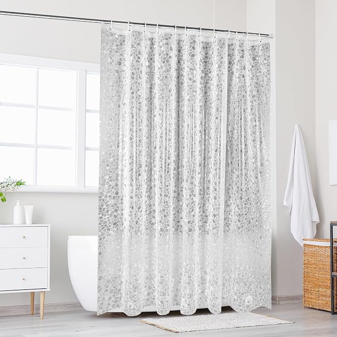 WELTRXE Bathroom Shower Curtain Liner 8G EVA Thick, 72x72 Inch 3D Frosted - Image 8