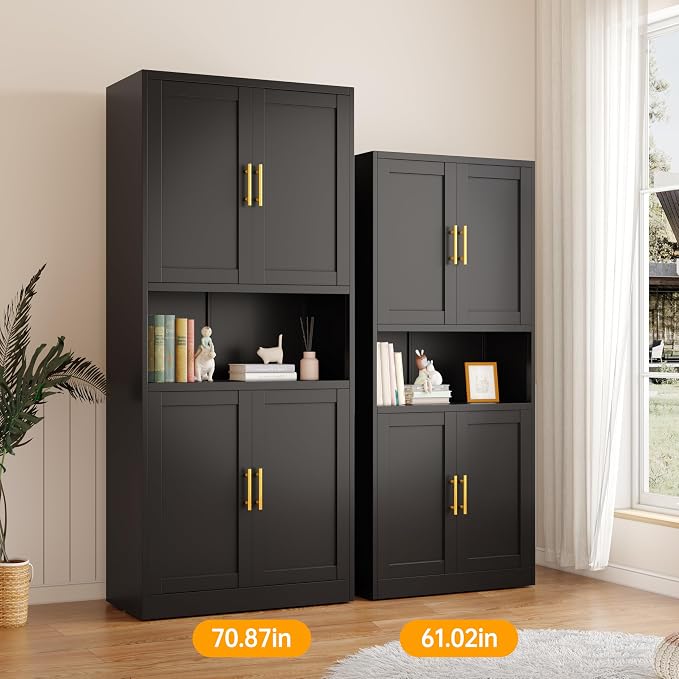 Black Metal Pantry Cabinet - Image 7