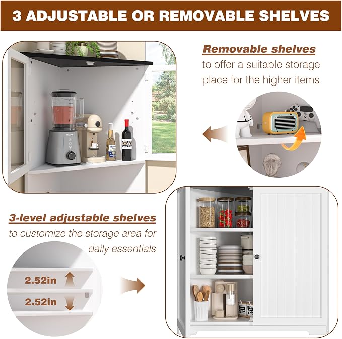 VEIKOU 71" Corner Storage Cabinet - Image 6