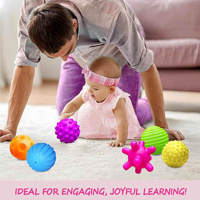 Baby Textured Multi Sensory Toys Massage Ball Gift Set BPA Free - Image 6