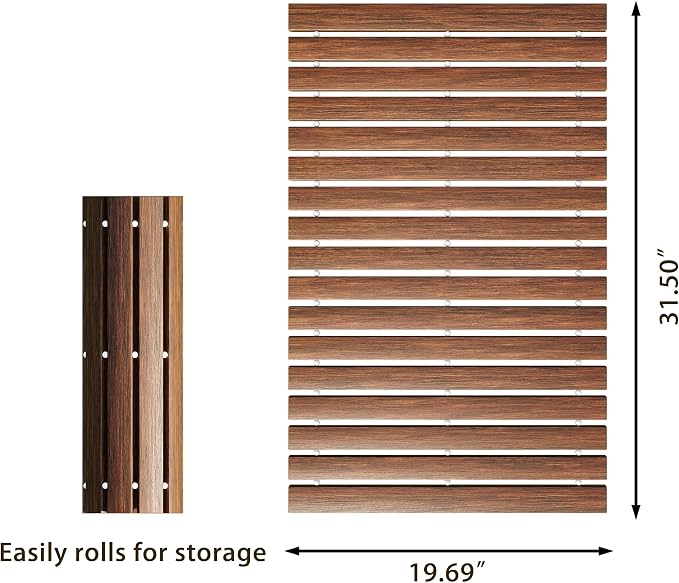 Teak String Shower Mat, Wood Non Slip Bath Mats - Image 2