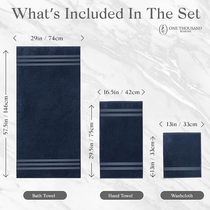 Premium Staple Cotton Bathroom Towel Set - Image 2