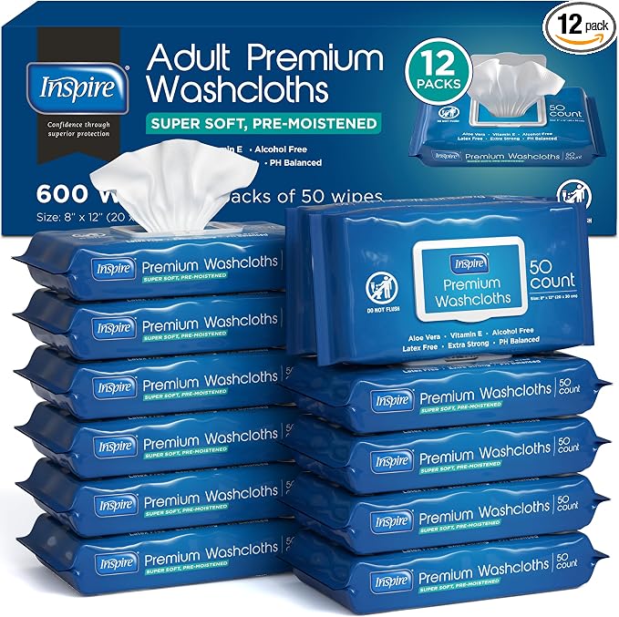 Inspire Adult Wet Wipes, Wash Cloths | Adult Wipes by Inspire