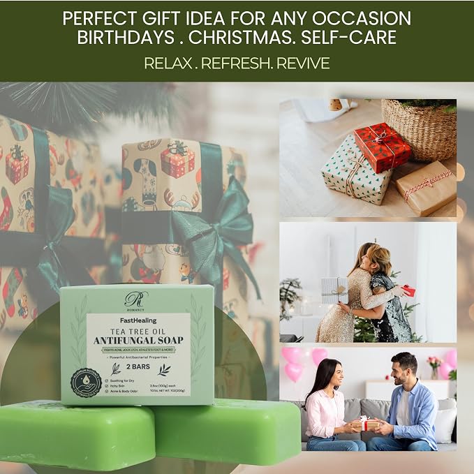 Romancy Tea Tree Antifungal Soap Bar - Image 4