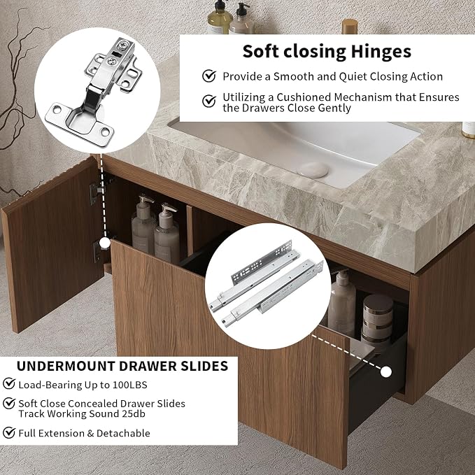 LKTART Floating 36 Inch Bathroom Vanity - Image 5