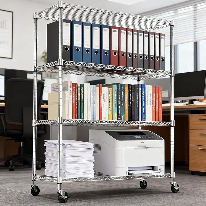4 Tiers Shelf 1400 lbs Steel Storage Shelving Utility Shelving Unit Steel - Image 6