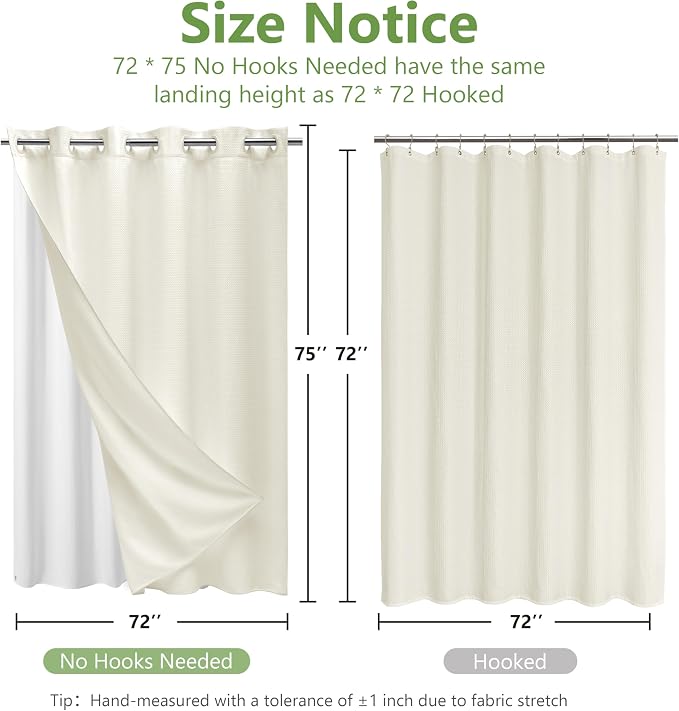 No Hook Waffle Weave Shower Curtain - Image 2